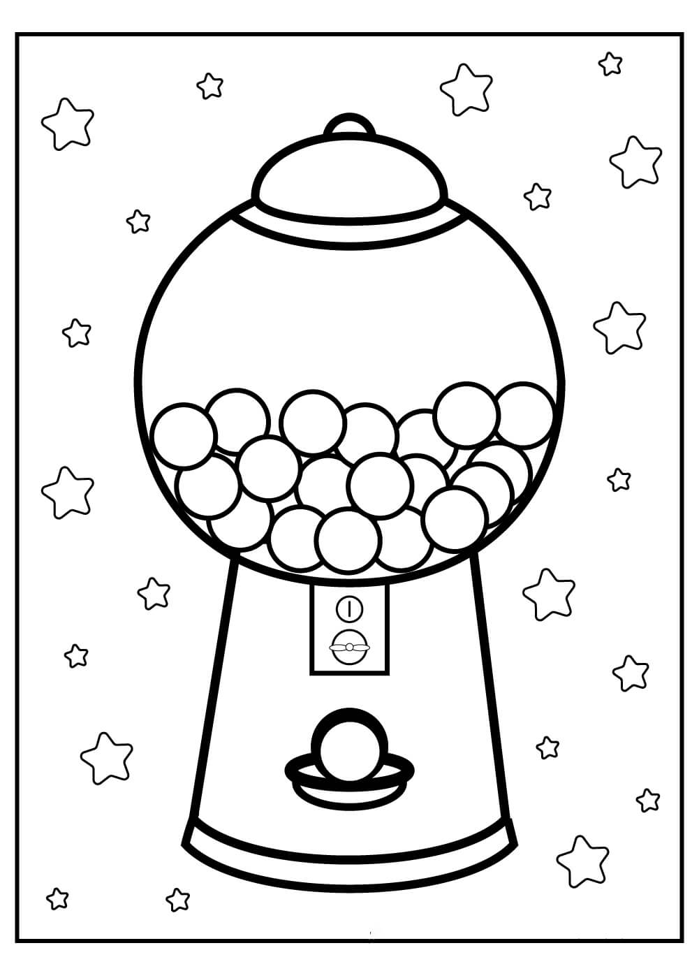Dibujo de Caramelo y Estrella para Colorear