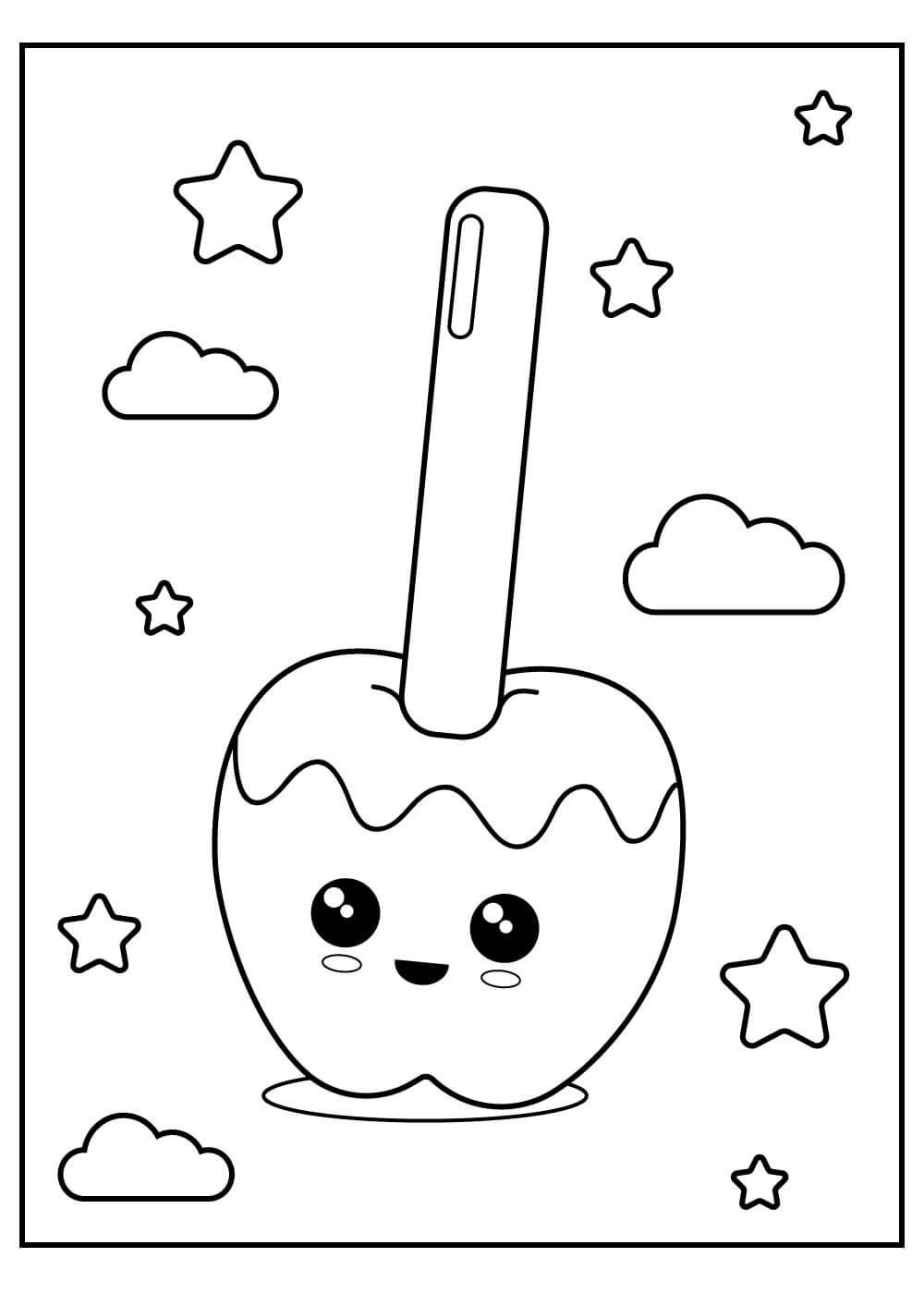 Dibujo de Lindo Caramelo Sonriendo para Colorear