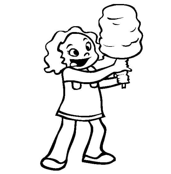 Dibujo de Nia Tenencia Caramelo para Colorear