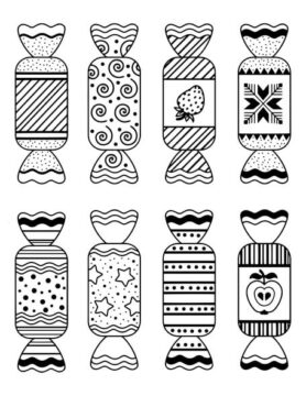 Dibujo de Ocho Caramelos para Colorear