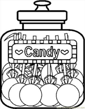 Dibujo de Tarro de Caramelo para Colorear
