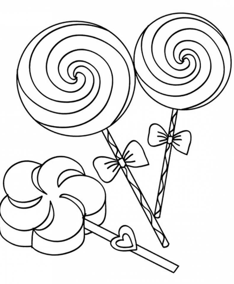 Dibujo de Tres Caramelos para Colorear