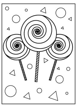 Dibujo de Tres Dulces y Formas para Colorear