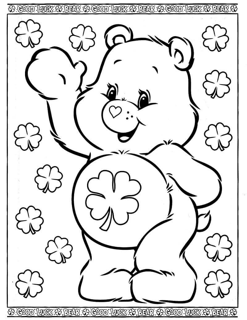 Dibujo de Buena Suerte Oso para Colorear