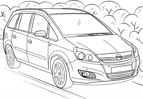Dibujo de 2007 Opel Zafira para Colorear