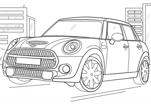 Dibujo de 2015 Mini Cooper para Colorear