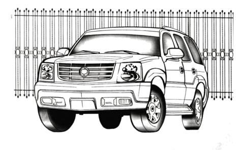 Dibujo de Cadillac Escalade para Colorear