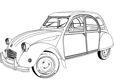 Dibujo de Citroen 2cv para Colorear