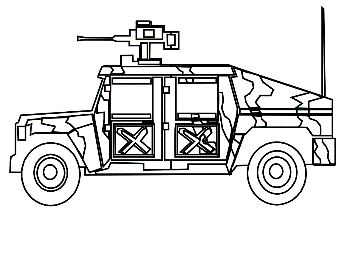 Dibujo de Coche Militar para Colorear