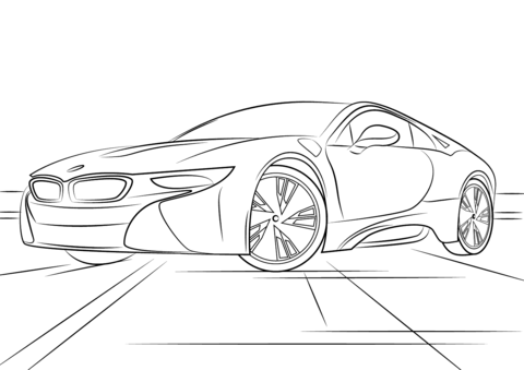Dibujo de El Bmw I8 para Colorear