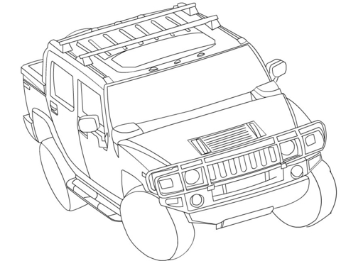 Dibujo de El Hummer H3 para Colorear