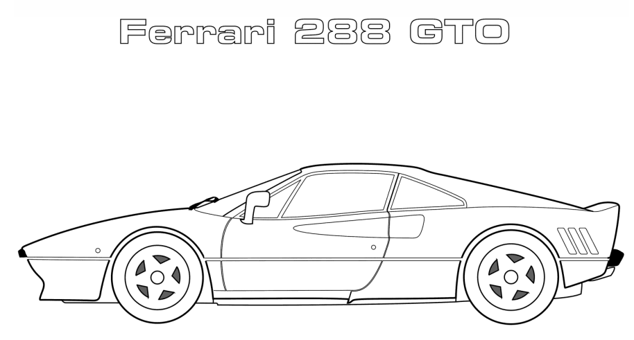 Dibujo de Ferrari 288 Gto para Colorear