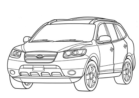 Dibujo de Hyundai Santa Fe para Colorear