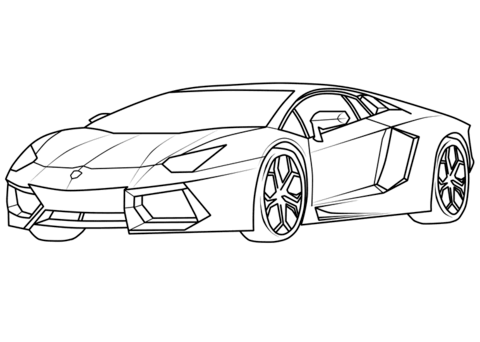 Dibujo de Lamborghini Aventador para Colorear