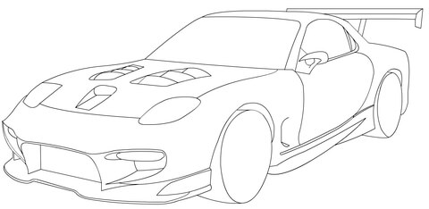 Dibujo de Mazda Rx7 para Colorear