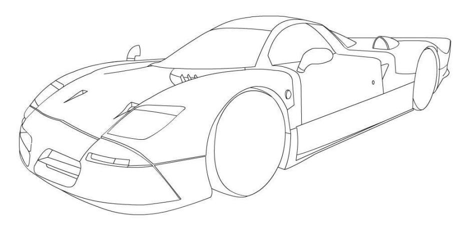 Dibujo de Nissan R390 para Colorear