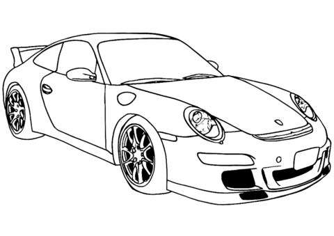 Dibujo de Porsche 911 Gt3 para Colorear