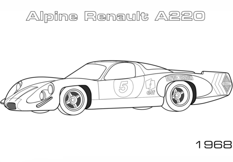 Dibujo de Renault Alpino A220 para Colorear