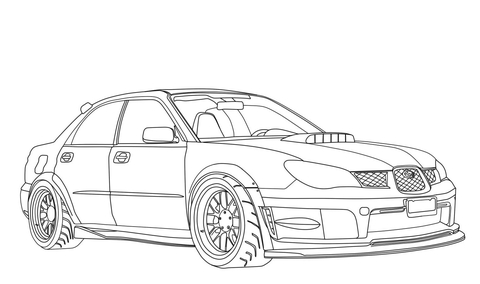 Dibujo de Subaru Impreza Wrx Sti para Colorear