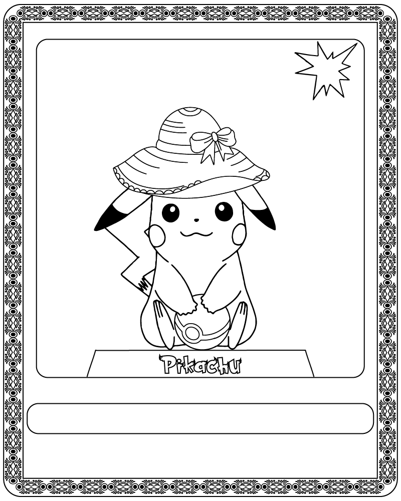 Dibujo de Free Pokémon Card Pikachu Coloring Page para Colorear