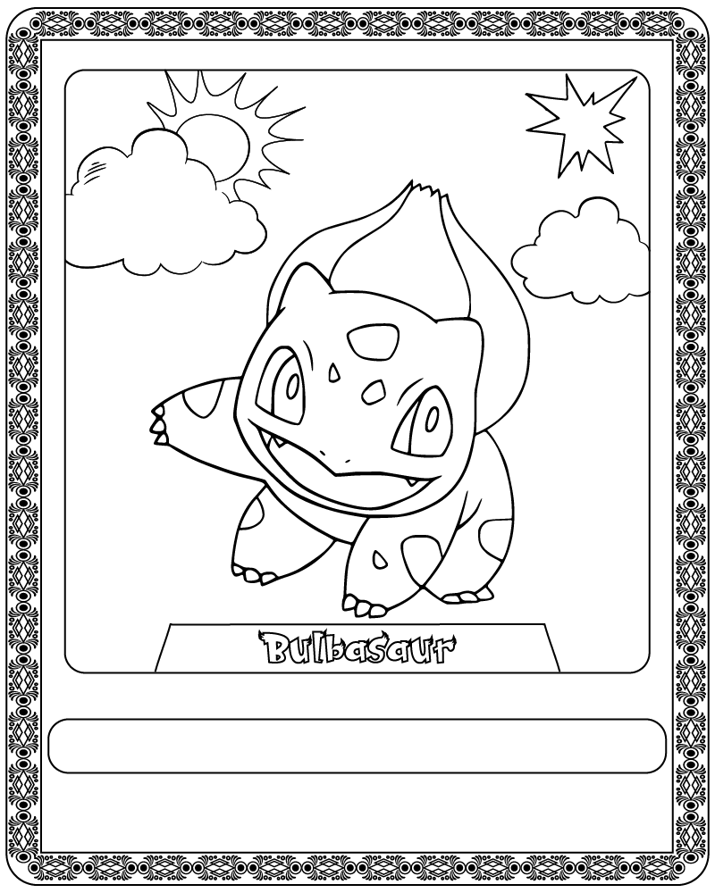 Dibujo de Pokémon Card Bulbasaur Coloring Page para Colorear