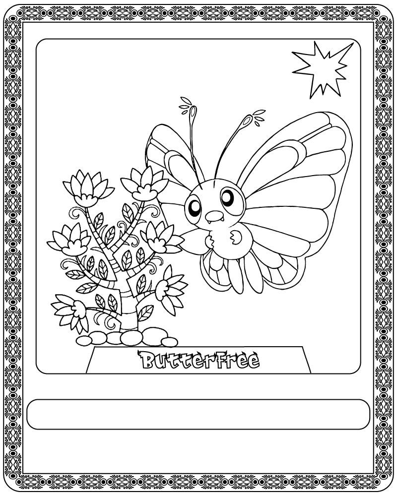 Dibujo de Pokémon Card Butterfree Coloring Page para Colorear