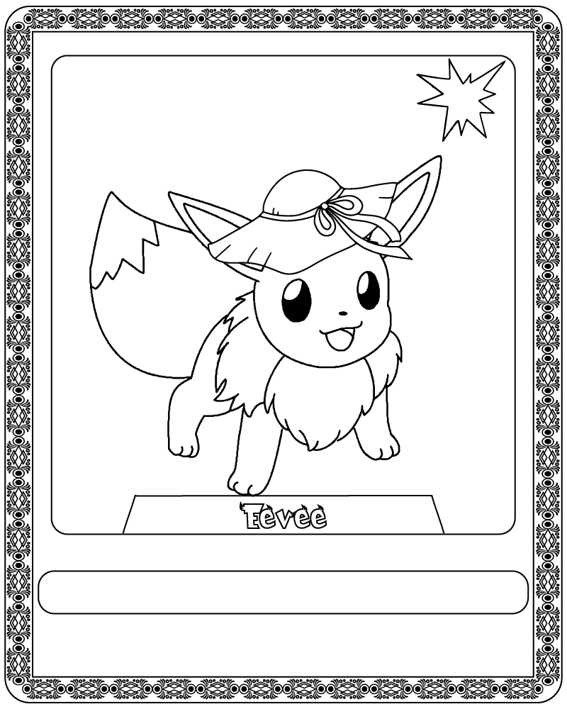 Dibujo de Pokémon Card Cute Eevee Coloring Page para Colorear