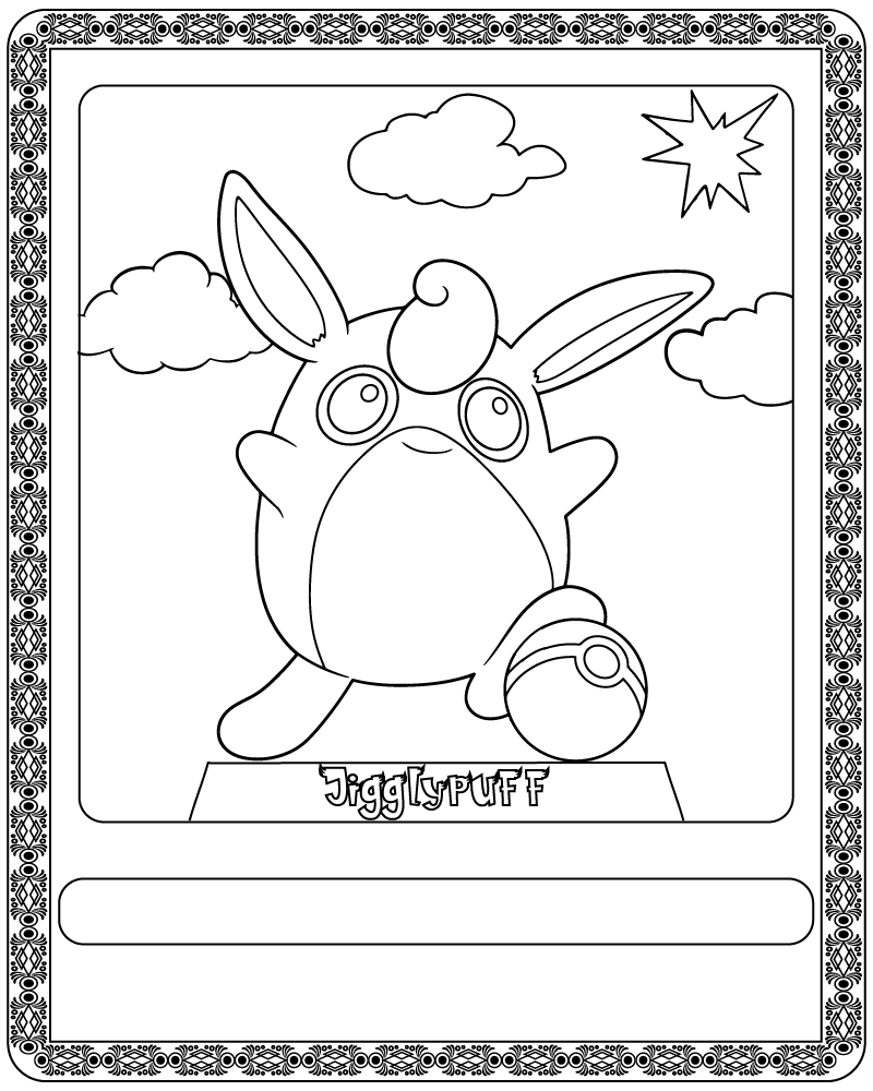 Dibujo de Pokémon Card Jigglypuff Coloring Page para Colorear