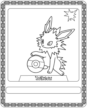 Dibujo de Pokémon Card Jolteon Coloring Page para Colorear