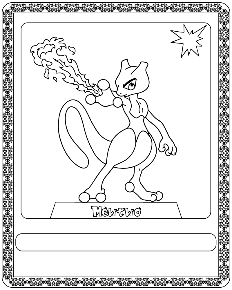 Dibujo de Pokémon Card Mewtwo Coloring Page para Colorear