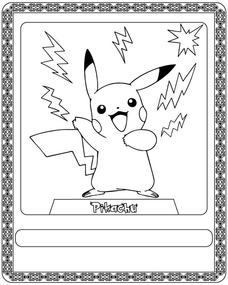Dibujo de Pokémon Card Pikachu Coloring Page para Colorear