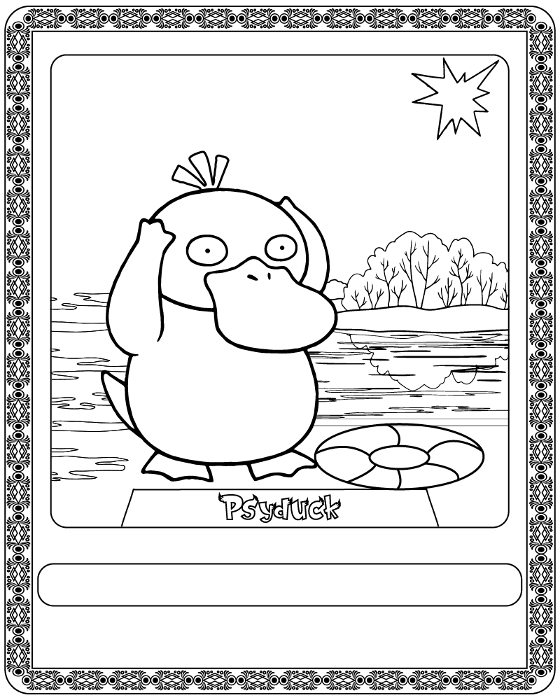 Dibujo de Pokémon Card Psyduck Coloring Page para Colorear