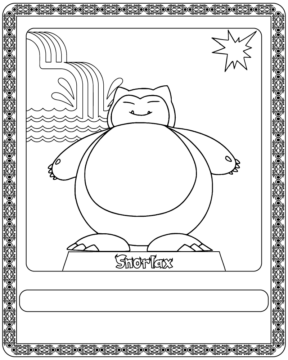 Dibujo de Pokémon Card Snorlax Coloring Page para Colorear