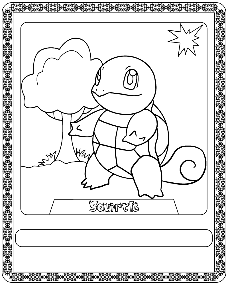 Dibujo de Pokémon Card Squirtle Coloring Page para Colorear