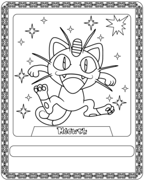 Dibujo de Pokémon Card Surprised Meowth Coloring Page para Colorear
