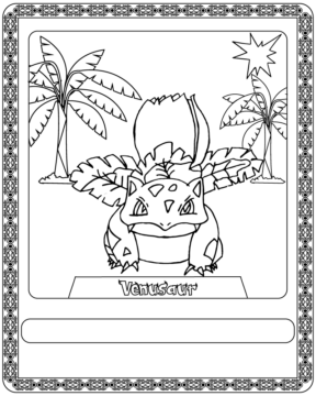 Dibujo de Pokémon Card Venusaur Coloring Page para Colorear