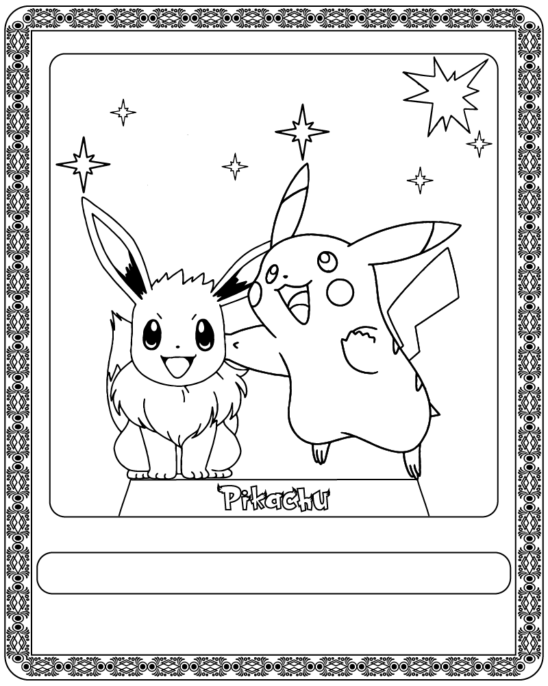 Dibujo de Printable Pokémon Card Coloring Page para Colorear