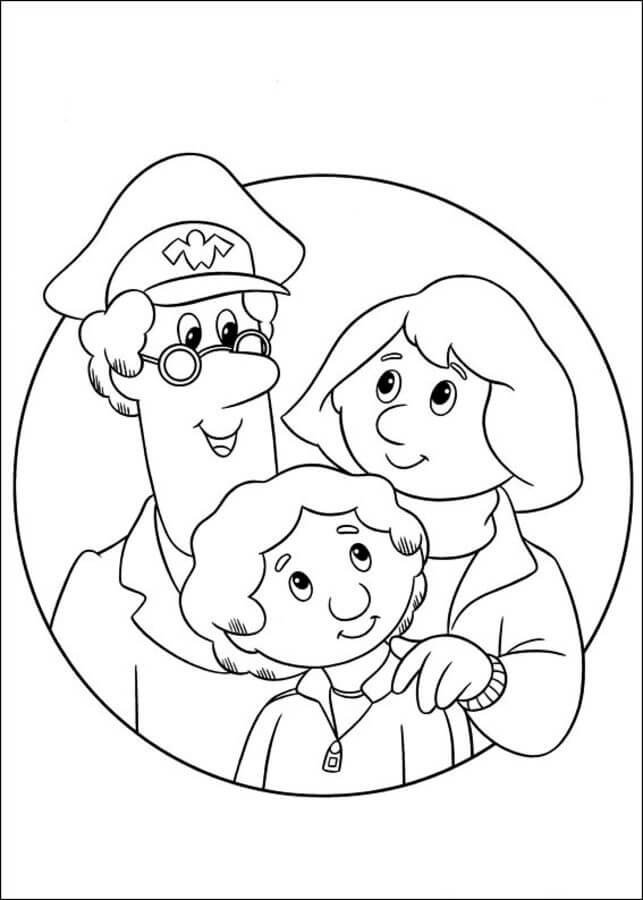 Dibujo de Cartero Pat y Familia para Colorear