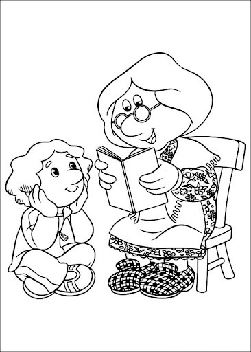 Dibujo de Personaje de Postman Pat Leyendo para Colorear