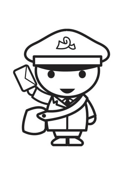 Dibujo de Cartero Chibi para Colorear