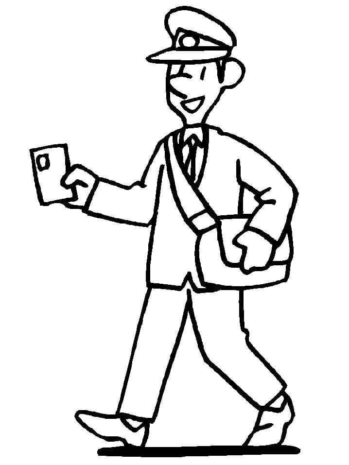 Dibujo de Cartero Divertido para Colorear