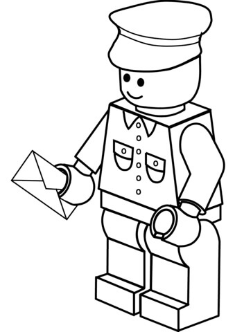 Dibujo de Cartero Lego para Colorear