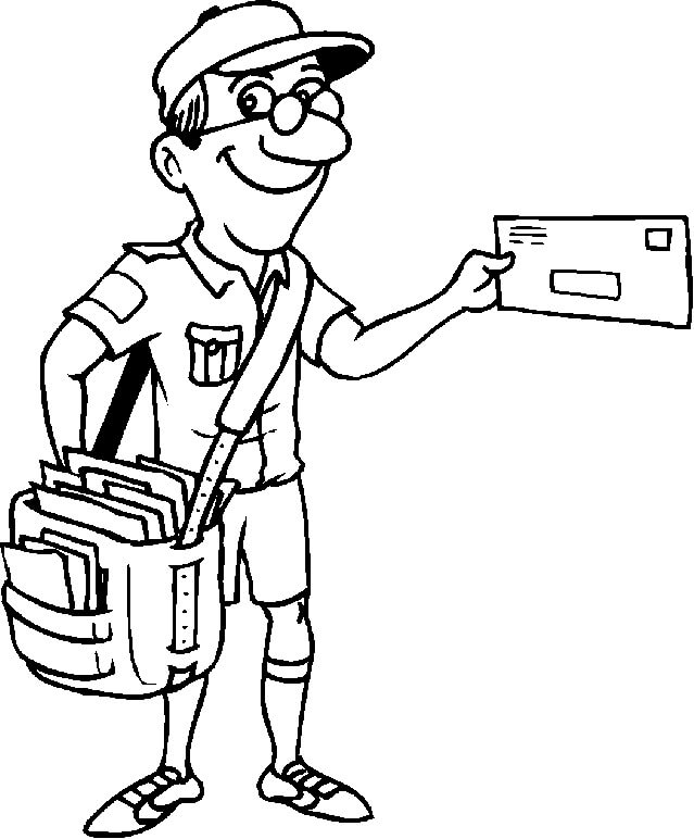 Dibujo de Cartero Sonriente para Colorear