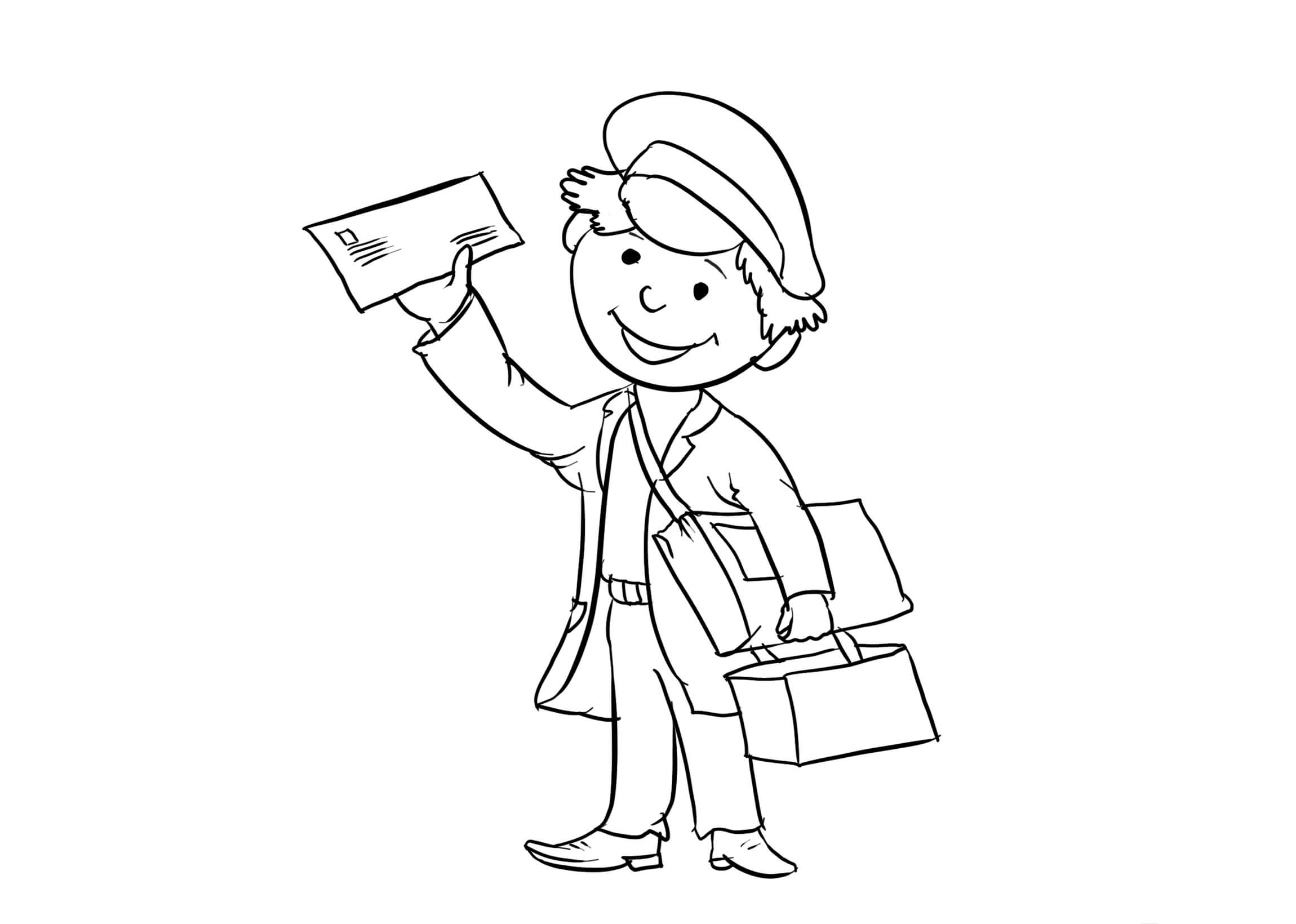Dibujo de Cartero de Simples para Colorear