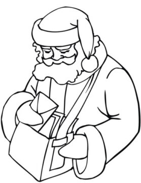 Dibujo de Padre Noel Cartero para Colorear