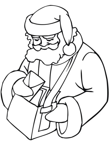 Dibujo de Padre Noel Cartero para Colorear