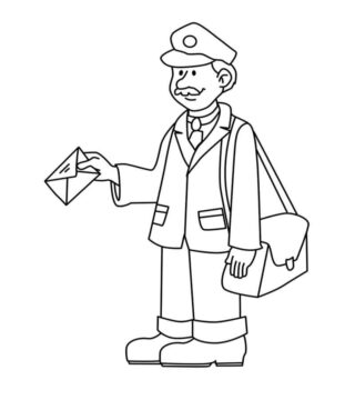 Dibujo de Un Cartero para Colorear