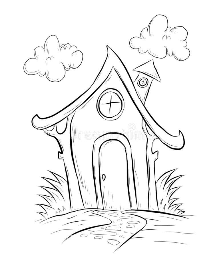 Dibujo de Casa de Hadas 1 para Colorear
