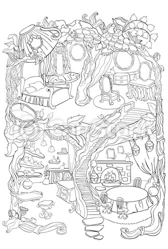 Dibujo de Casa de Hadas básica para Colorear