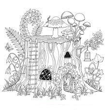 Dibujo de Casa de Hadas del árbol para Colorear